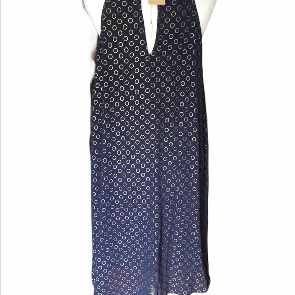 MICHAEL KORS Navy Blue Halter Cocktail Dress Small to Medium BNWT - Picture 3 of 9